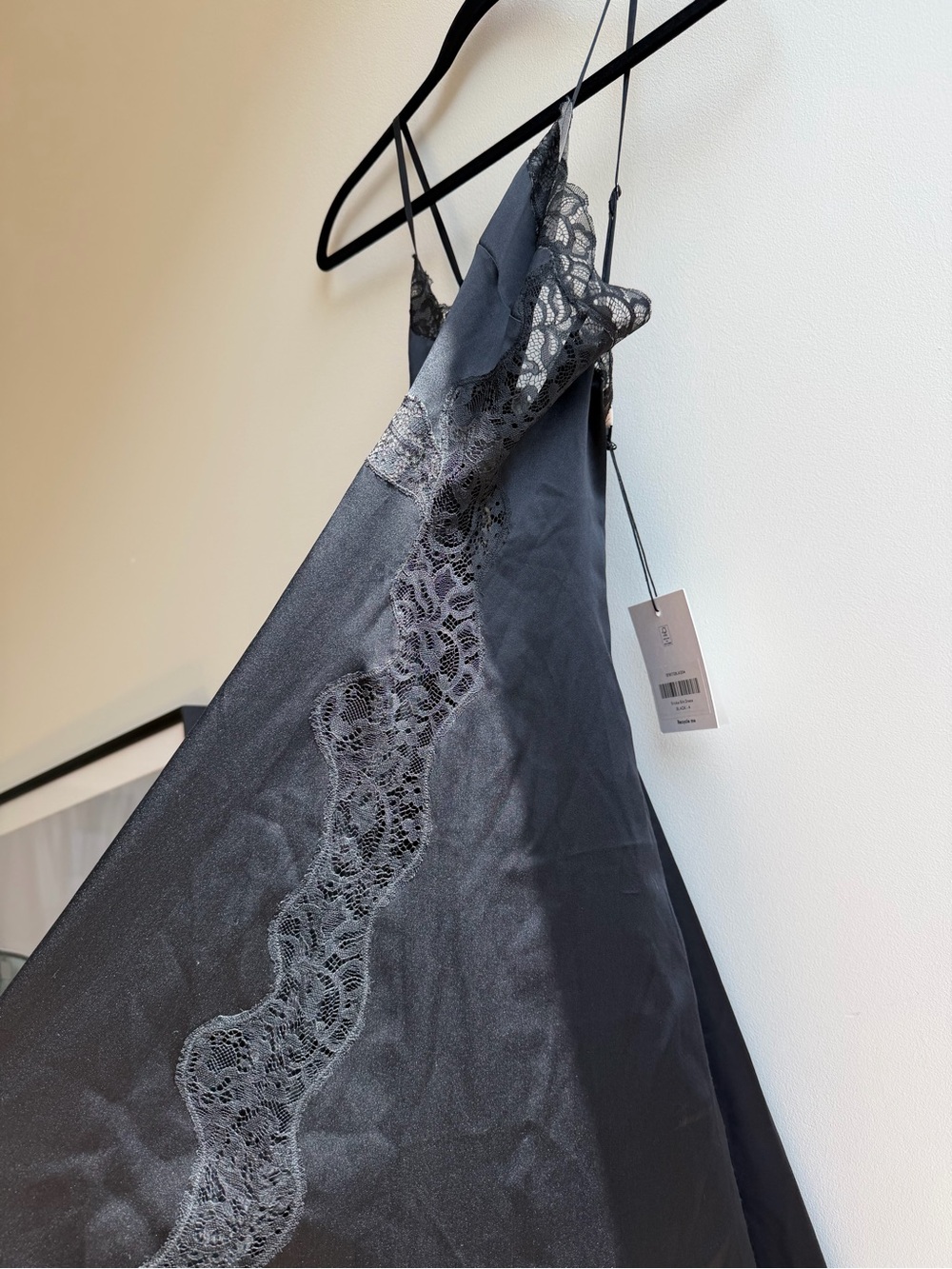 NEW NWT Reformation Ericka Silk Dress | Strappy Lace Black | Size 4 - Picture 7 of 14